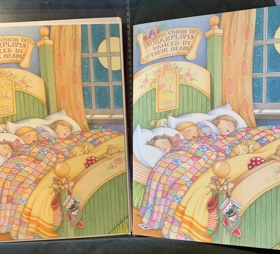 ¡Juego de 2! Tarjetas de Navidad! Mary Engelbreit Visiones de ciruelas de azúcar! Foto 3 de 3