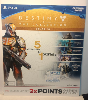 DESTINY THE COLLECTION 2016 GameStop Promo Store Display Poster 28X24 RARE N/M