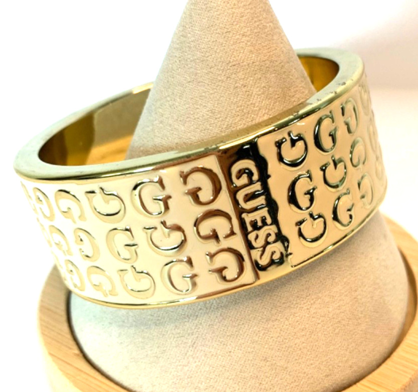 Brazalete Brazalete "G" Vintage GUESS Outlet Esmalte Blanco Acento Dorado