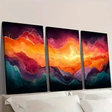 3pcs   Colorful Abstract Painting  SP  Wall Art Canvas Framed 50x70cm