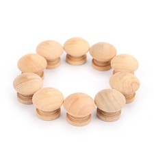 10 St&uuml;ck Griffe 2,4 x 2 cm, nat&uuml;rliches Holz, Schubladen, Schrankkn&ouml;pfe