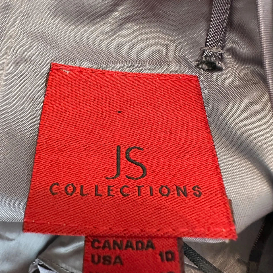 JS Collections Womens Minimalist Formal Gown Size 10 Slate Purple Evening - Image 3 of 4