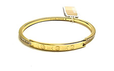 MICHAEL KORS GOLD TONE,CRYSTALS,MK LOGO,BRASS,BANGLE BRACELET -MKJ0031