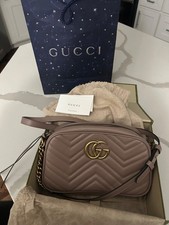Gucci GG Marmont Crossbody in Beige Leather