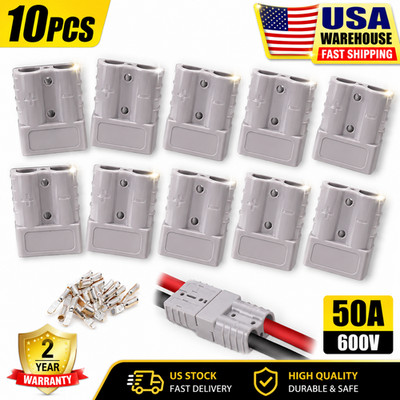 New 10Pack For Anderson Style Plug Connectors DC Power 50 AMP 12-24V 6AWG