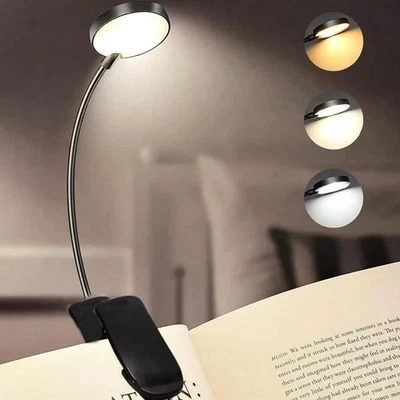 USB Rechargeable LED Book Light – Clip On Reading Lamp for Bed Travel & Study UK