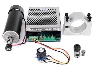 ER11 Chuck CNC 500W Spindle Motor with 52mm Clamps and Power Supply Speed Govern