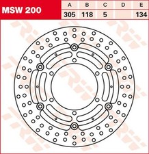 Trw Round Floating Brake Rotor For BMW R 1100 R 1988-2001 MSW200