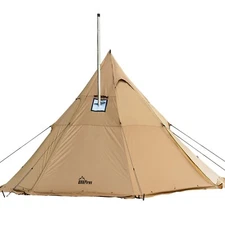 Hot Tent with Stove Jack Onefires Large Teepee Tent for Family Camping 4-8 Pe...