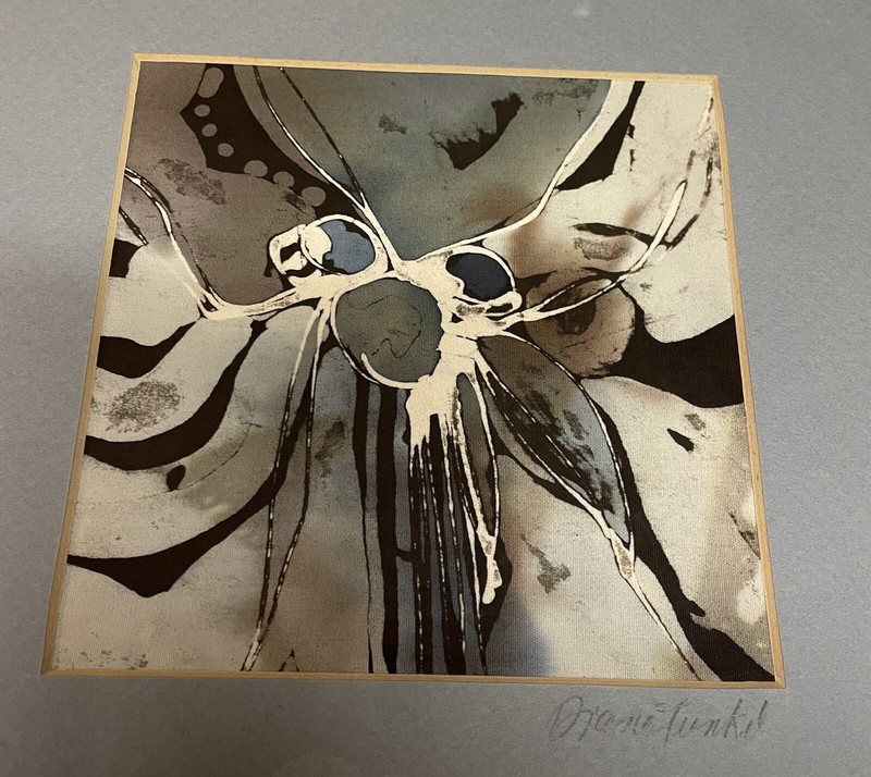 Diane Tunkel Dragonfly Framed Original Painting Abstract Earthtone Textile Art
