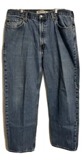 Levi's 550 Jeans Men's 38x32 Blue Denim Relaxed Fit Straight Leg Flat Front