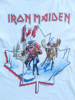 アイアンメイデン  シングルステッチ　ビンテージ　Tシャツ　1984 Rare Vintage 1984 IRON MAIDEN Canadian Slavery Tour Promo T
