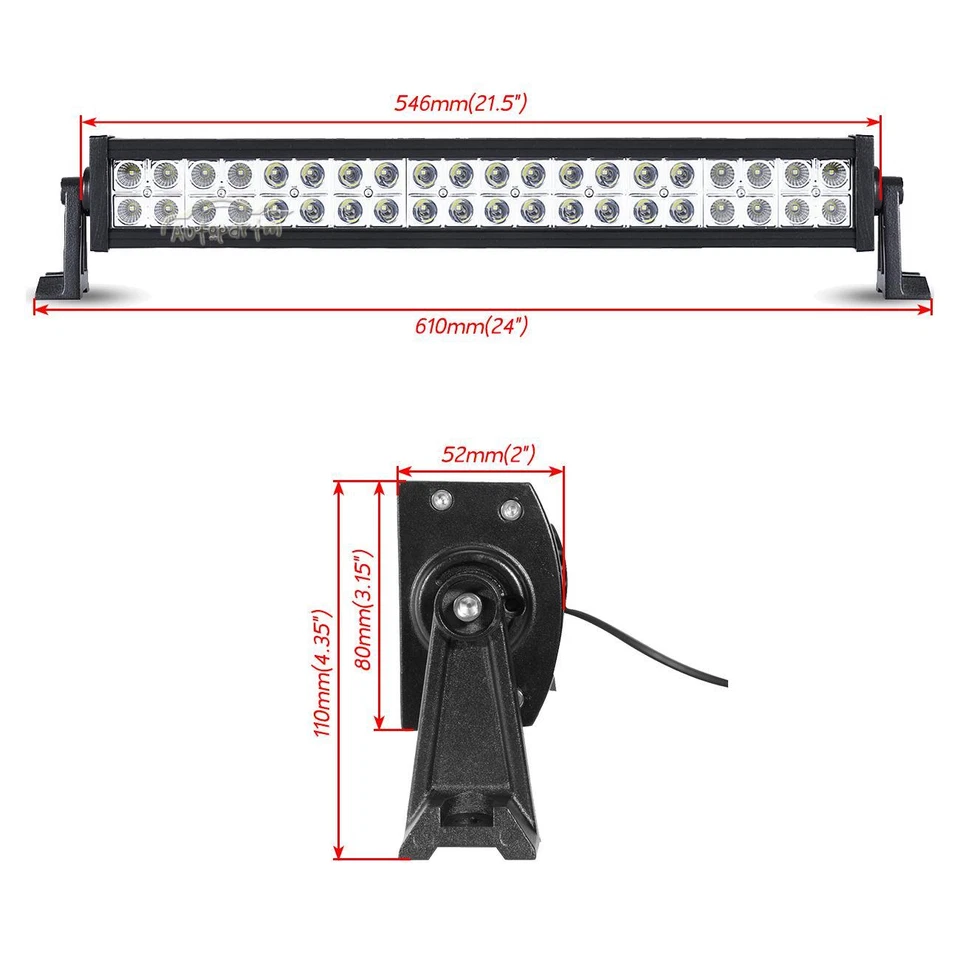 22"inch 280W LED Work Light Bar Flood Spot Offroad SUV ATV Boat Driving 23" 24 - Image 2 of 4