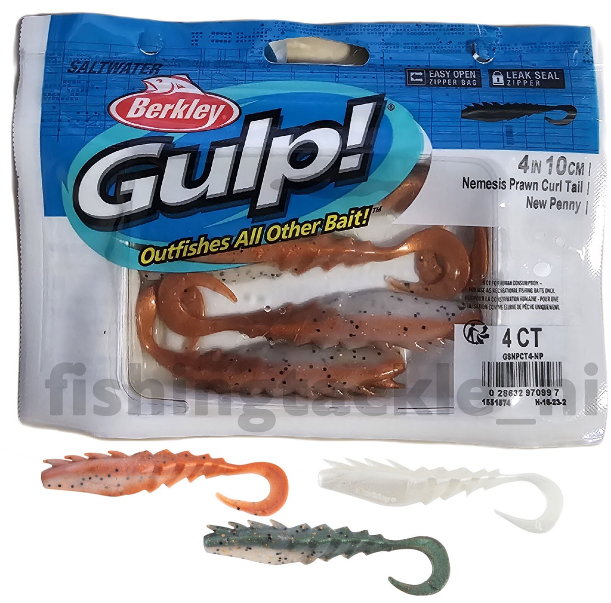 Berkley Gulp! Saltwater Turbo Shrimp; esca morbida per predatori d'acqua salata; imitazione realistica del gambero dispersione del profumo; recupero veloce o lento, 10 cm, gambero pepato