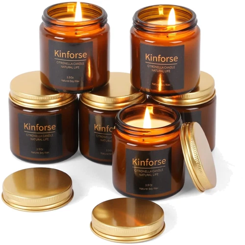 Citronella Kerzen Set -Sojawachs 6er Indoor Outdoor Duft Geschenk
