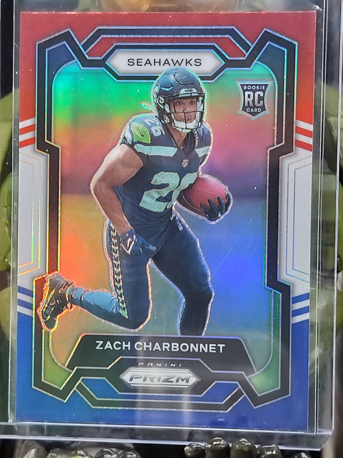 2023 Panini Prizm Red White Blue #392 Zach Charbonnet Rookie RC Seattle Seahawks