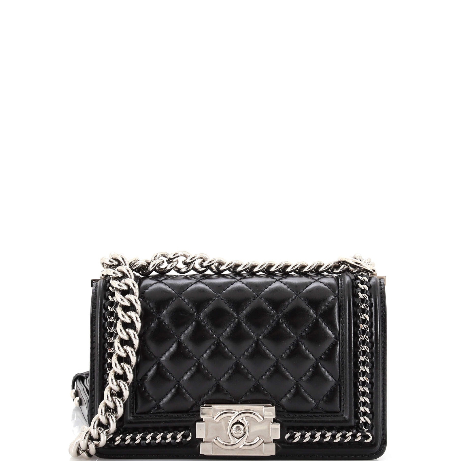 Chanel Boy Flap Bag Quilted Calfskin with Chain Detai… Gem