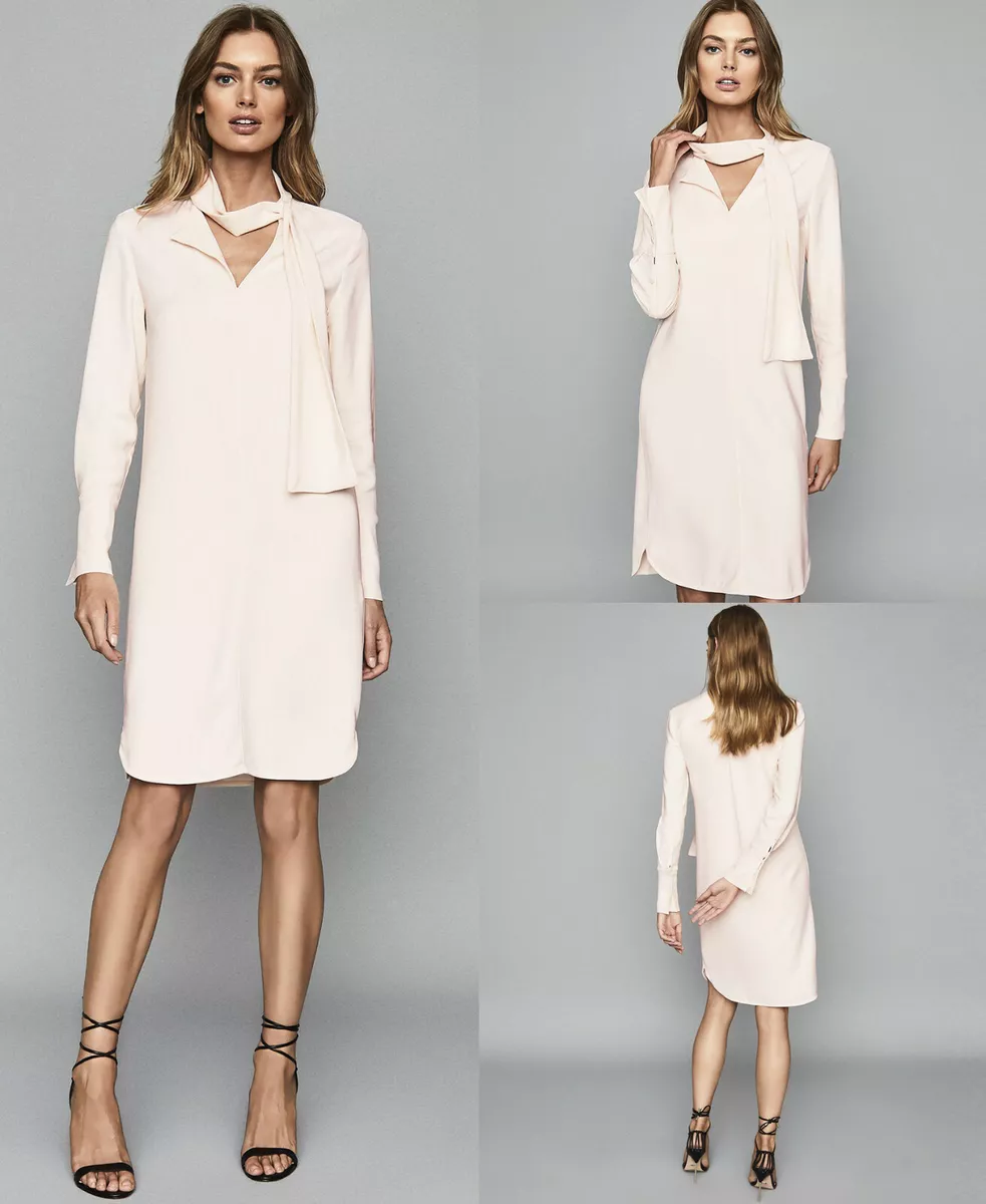 White long sleeve shift cheap dress