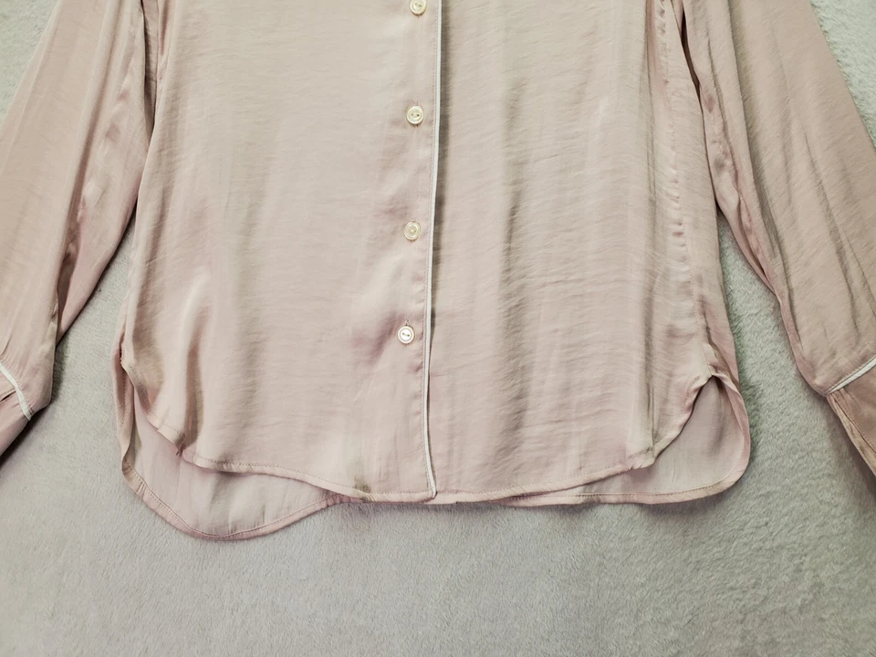 Camisa para dormir Gap Body para mujer talla XS rubor 100 % poliéster manga larga abotonada Foto 3 de 4