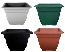 Large 38cm Square Bell Planter Plastic Pot Home Garden Flower Pot Container