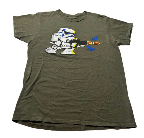 Disney Parks Star Wars Storm Trooper Pew Pew T-Shirt Adult Unisex X-Large Olive