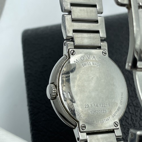 Movado Ladies Bracelet Watch - 23.3.14.1221S w/Diamond Dial & Bezel- Fits 6.75 - Picture 6 of 17