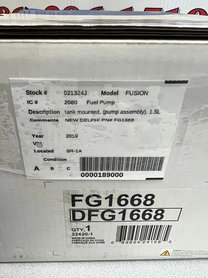 Ford Fusion 2019 nuevo conjunto de bomba de combustible Delphi 1,5 L Foto 2 de 4