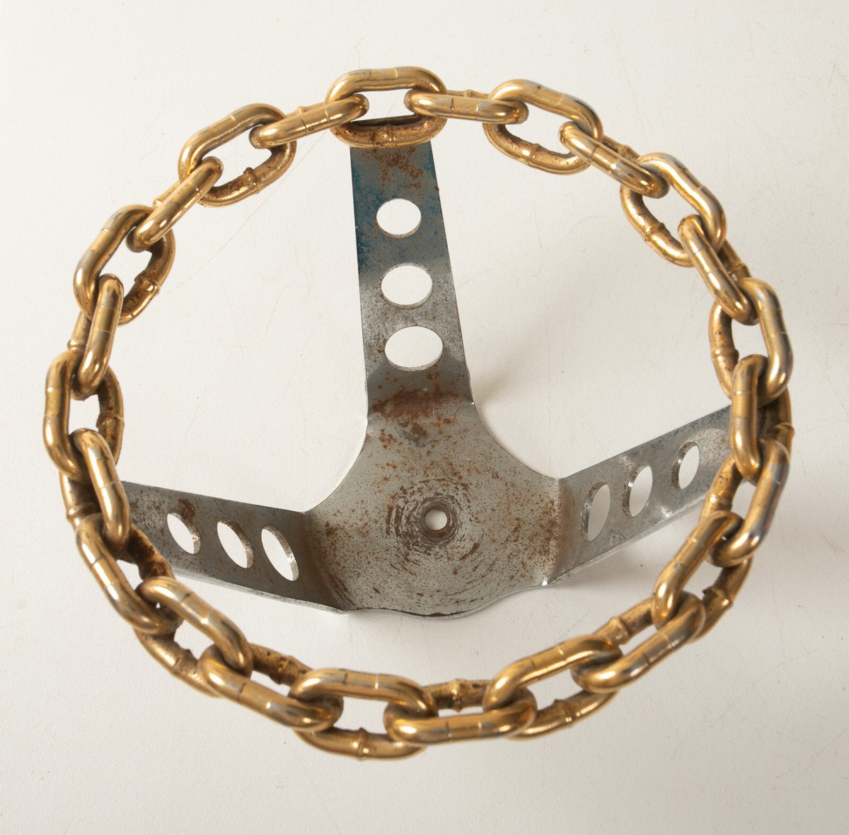 Vintage Golden Chain Steering Wheel (N3L) Lowrider (JSF6)8.5