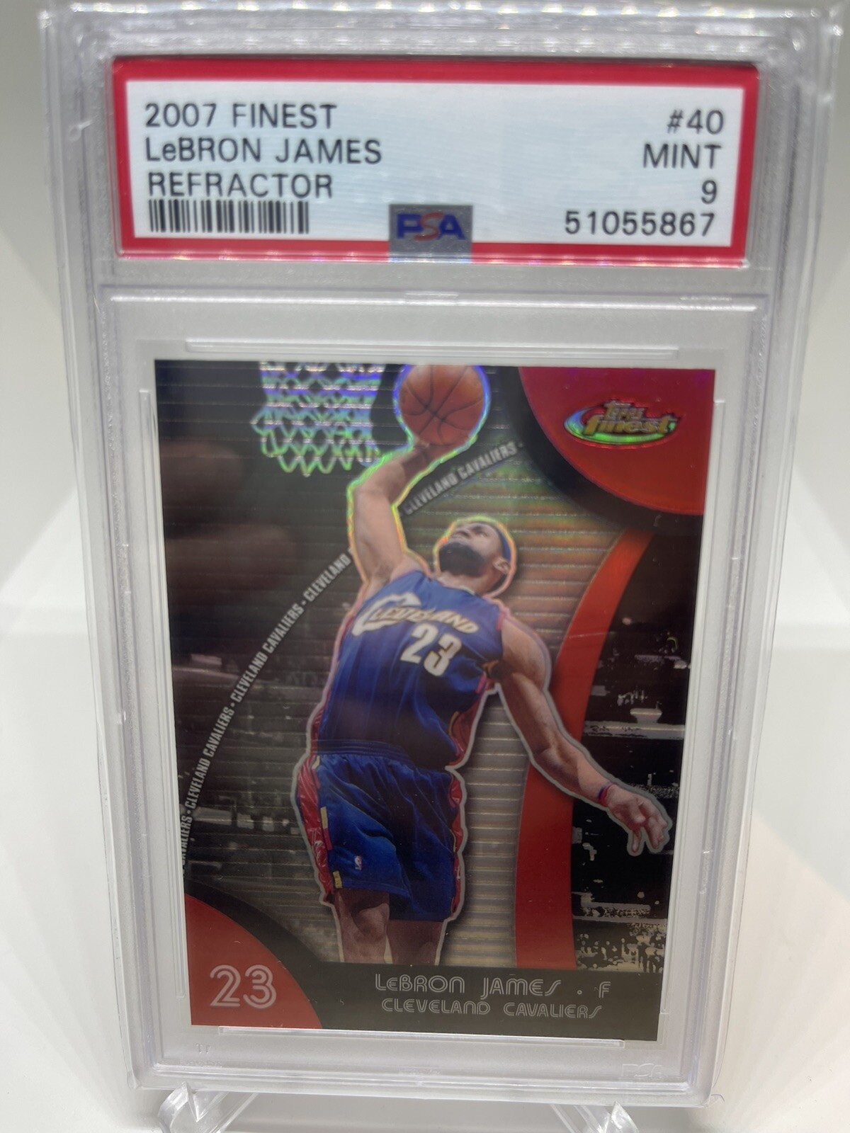 2007 Topps Finest Lebron James Refractor #40 PSA 9 Mint LAKERS