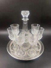 Servizio Set Vino Liquore Alcolici Caraffa Bottiglia 6 bicchieri calice vassoio