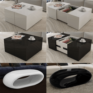 Uk Black White Coffee Table Modern Design Nest Of Living Image Is Loading Uk Black Amp White Coffee Table Modern Design