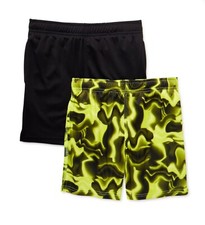Athletic Works Boy's Yell Camo  Black Performance Shorts 2Pk Size XS 4-5 NEW