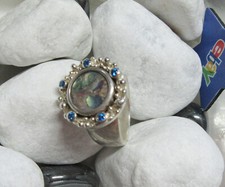Charlotte 21 Ehinger Schwarz kügelige Scheibe 5xblaue Topase 1x Diamant 925 Silb