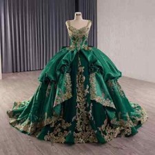 Quinceanera Dresses Ball Gown Sweetheart Appliques Floral Mexican Sweet 16 Dress