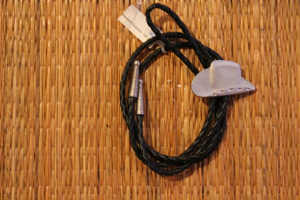 Bolo Tie Western Cowboy Wear Hat Rodeo Bolo Tie Silver made in USA  - Image 2 of 4