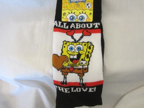 Sponge Bob Schwammkopf All About The Love Crew-Socken für Herren NEU Größe 6,5-12 - Bild 3 von 4