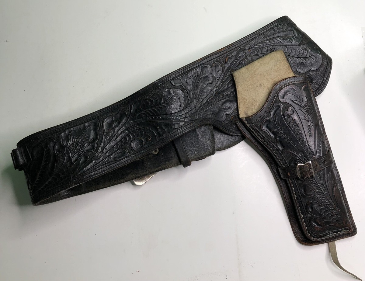 Vintage Tooled Leather Ammo Cartridge Gun Belt Western Cowboy Holster Belt 40 Amazon.com: Generic Western Leather Cowboy Cartridge Ammo  main image 2