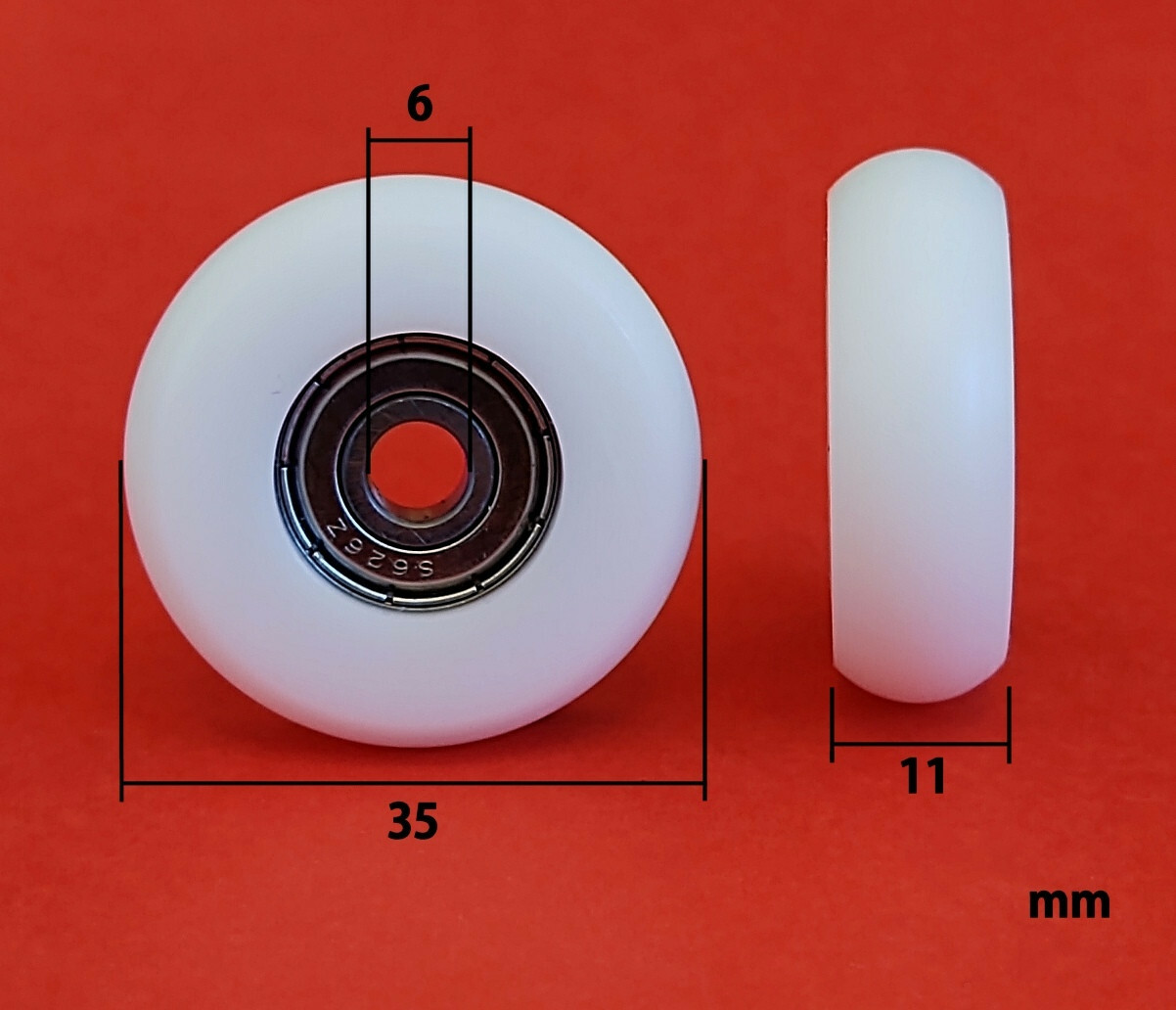 Rowing machine seat / rowing seat wheel. Nylon roller wheel & bearing