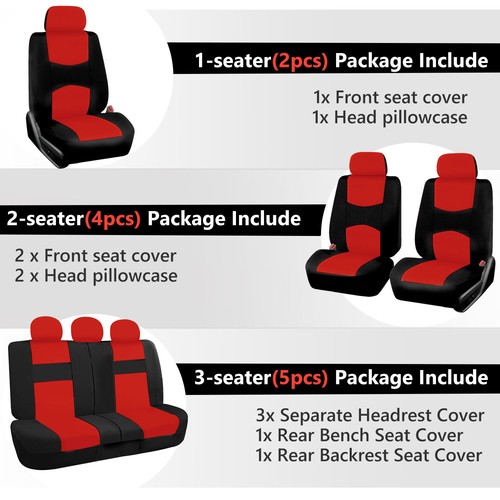 For Nissan Car Seat Covers 5 Seats Front Rear Protector Polyester Breathable - Picture 90 of 96