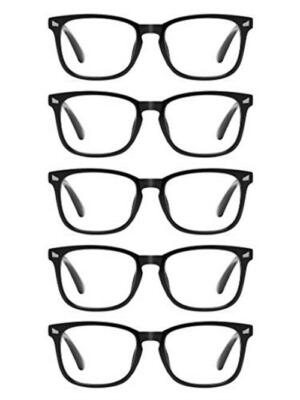 CCVOO 5 Pack Reading Glasses Blue  Assorted Colors , Magnification Strengths 