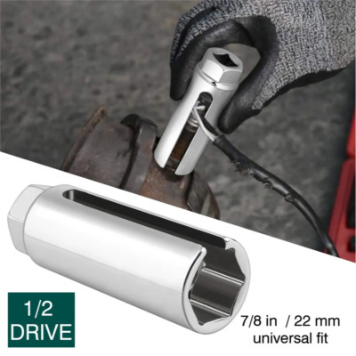  7/8'' 22mm O2 Oxygen Sensor Socket Removal Tool Side Wire Cutout 1/2'' Drive