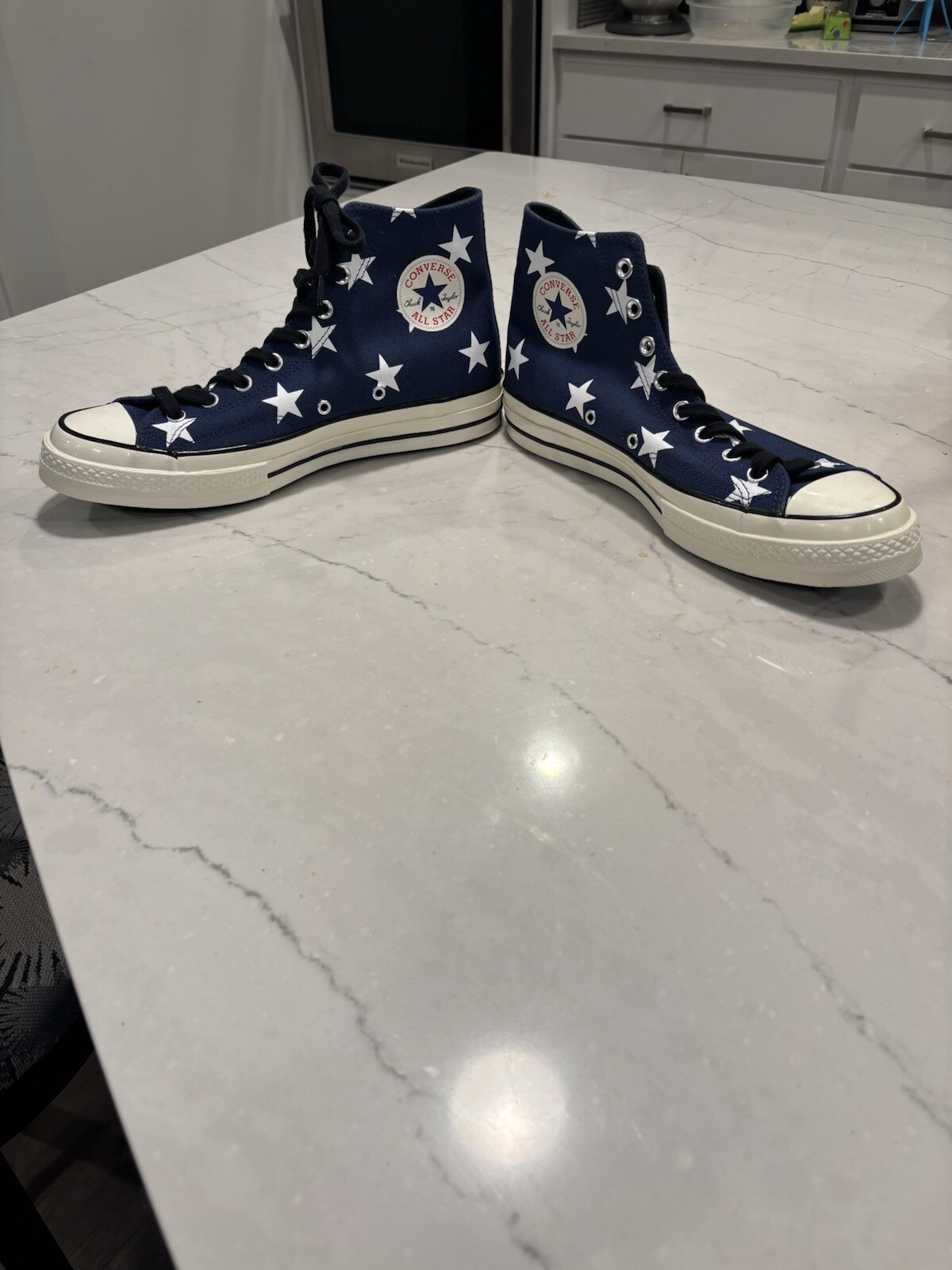 Converse Chuck 70 Hi Navy/White Archive Print Canvas Mens 10 Womens 12-image