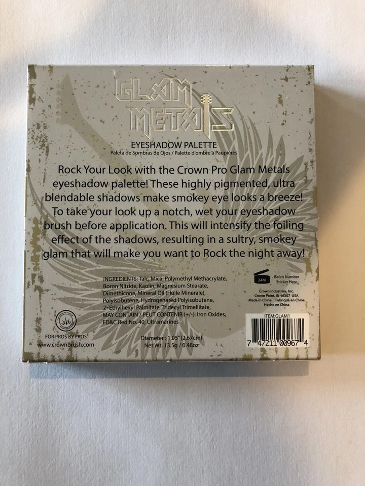 Crown Pro Glam Metals Foiled Eyeshadow Palette AUTHENTIC New In Box - Image 3 of 4