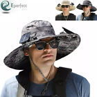Upf50+ Wide Brim Solar Fan Outdoor Fishing Hat Sunscreen Sun Hat with Tow Fan