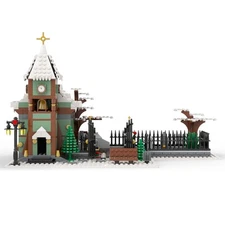 Hot Sale Winter Village Church with Graveyard Toys Sets 906 Build Moc