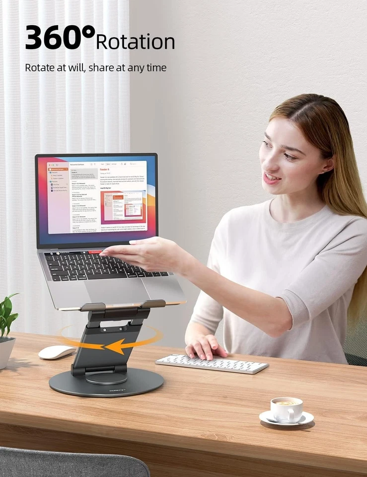 Foldable Height Adjustable Laptop Stand - 360° Rotation - Max 22 lbs Capacity - Image 4 of 4