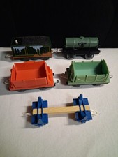 5x Thomas Friends Trackmaster Cargo Lot Empty Wagon Truck Cars Oil Coal
