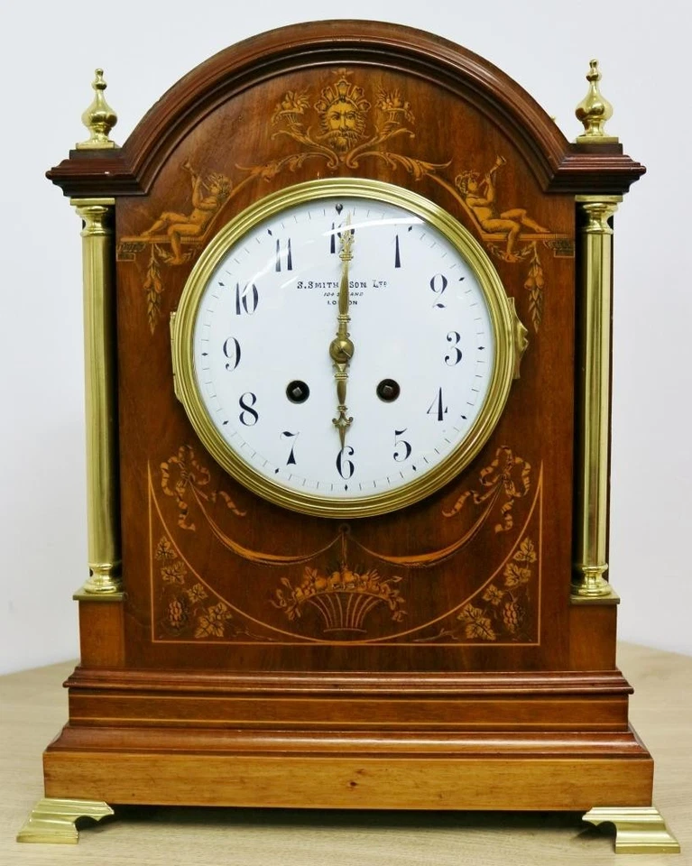 Antique English 8 Day Inlaid Marquetry & Bronze Mounts Striking Bracket Clock - Image 2 of 4