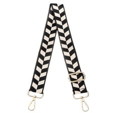 Purse Straps Replacement Crossbody, 51 Inch Canvas Strap, Black Beige