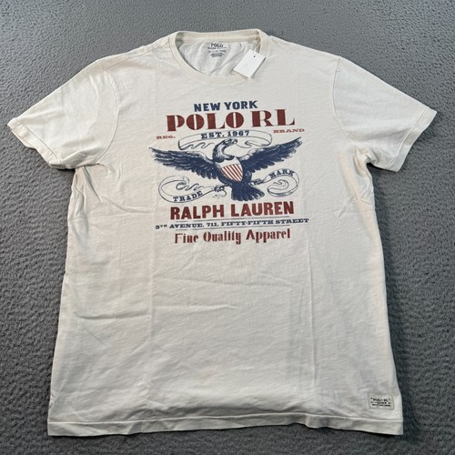 Vintage Polo Ralph Lauren Shirt Men's XL White Eagle Dry Goods & Supplies NWT